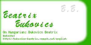 beatrix bukovics business card